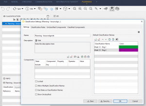 Printscreen Classification Settings Revit project